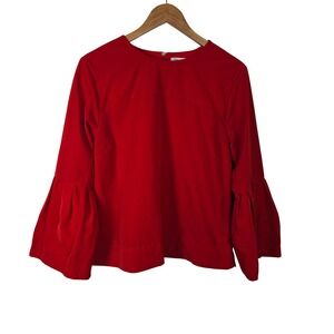 Free Assembly Womens Red Bell Sleeve Blouse Top Medium